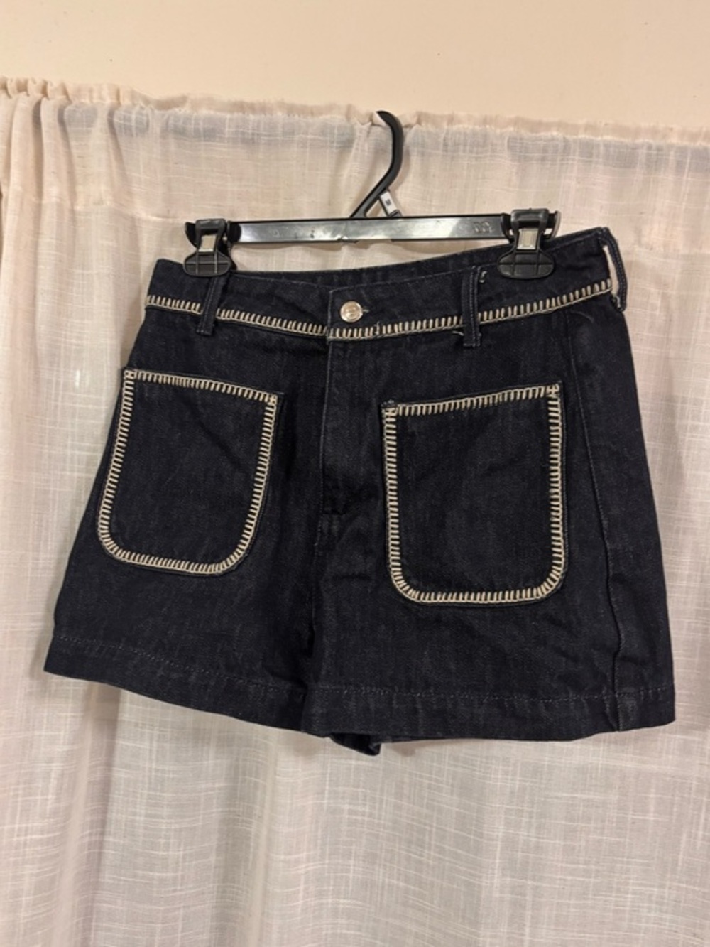 Zara Denim Shorts with Contrast Stitching